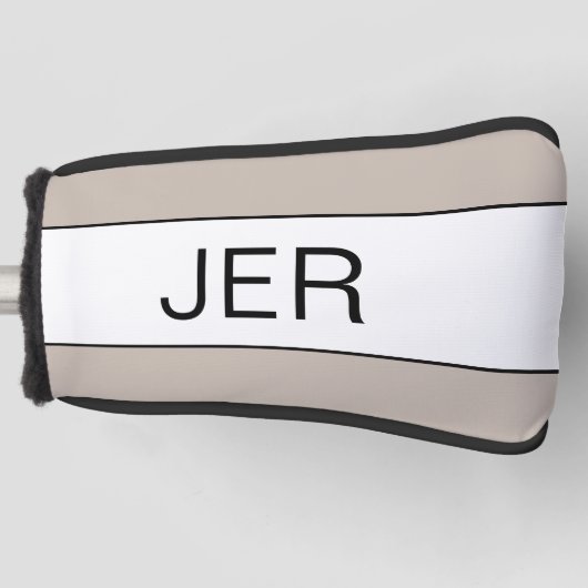 Aangepaste Initialen Monogrammed Modern Tan Pro Sp Golfheadcover (Voorkant)