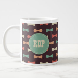Aangepaste Initialen Muliticolor Bowties Hipster Grote Koffiekop