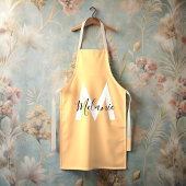 Aangepaste initialen Neutraal modern sinaasappel Schort