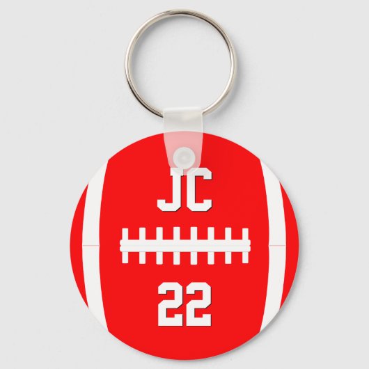 Aangepaste Initialen/nummer/teamkleur voor footbal Sleutelhanger (Voorkant)