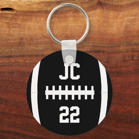 Aangepaste Initialen/nummer/teamkleur voor footbal Sleutelhanger (Achterkant)