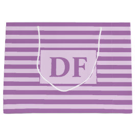 Aangepaste Initialen Paarse strepen Groot Cadeauzakje