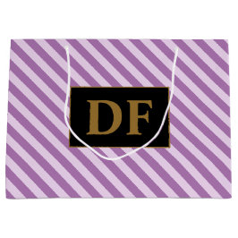 Aangepaste Initialen Paarse strepen Groot Cadeauzakje