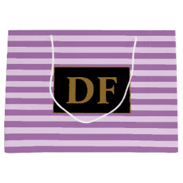 Aangepaste Initialen Paarse strepen Groot Cadeauzakje