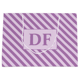 Aangepaste Initialen Paarse strepen Groot Cadeauzakje