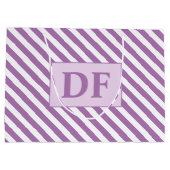 Aangepaste Initialen Paarse / witte strepen Groot Cadeauzakje (Achterkant)
