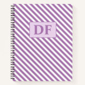 Aangepaste Initialen Paarse / witte strepen Notiti Notitieboek (Voorkant)