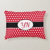 Aangepaste initialen Polka Dot Accent Kussen (Voorkant)