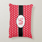 Aangepaste initialen Polka Dot Accent Kussen (Achterkant (Verticaal))
