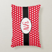 Aangepaste initialen Polka Dot Accent Kussen (Voorkant(Verticaal))