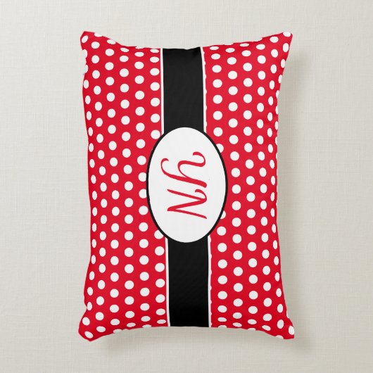 Aangepaste initialen Polka Dot Accent Kussen (Voorkant(Verticaal))