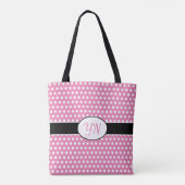 Aangepaste initialen Polka Dot Canvas tas (Achterkant)