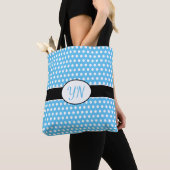 Aangepaste initialen Polka Dot Canvas tas (Dichtbij)