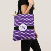 Aangepaste initialen Polka Dot Canvas tas (Dichtbij)