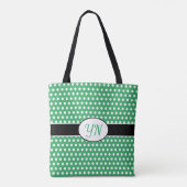 Aangepaste initialen Polka Dot Canvas tas (Achterkant)