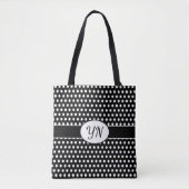 Aangepaste initialen Polka Dot Canvas tas (Voorkant)