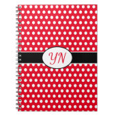Aangepaste initialen Polka Dot Notitieboek (Voorkant)