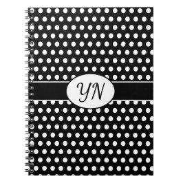 Aangepaste initialen Polka Dot Notitieboek