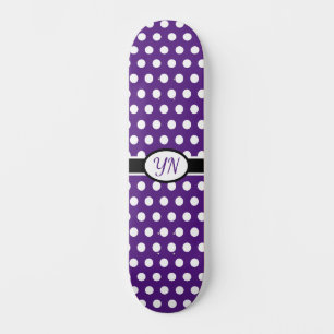 Aangepaste initialen Polka Dot Persoonlijk Skateboard