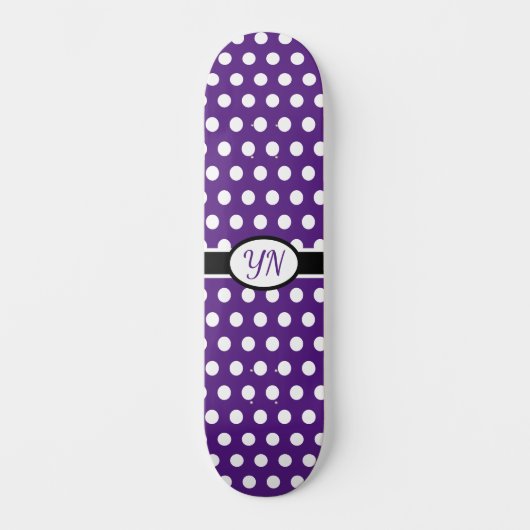 Aangepaste initialen Polka Dot Persoonlijk Skateboard (Voorkant)