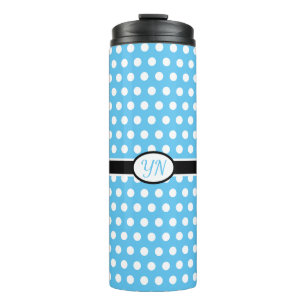 Aangepaste Initialen Polka Dot Thermische Tumbler Thermosbeker