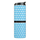 Aangepaste Initialen Polka Dot Thermische Tumbler Thermosbeker (Gedraaid links)