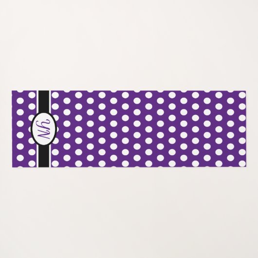 Aangepaste initialen Polka Dot Yogamat (Achterkant (horizontaal))
