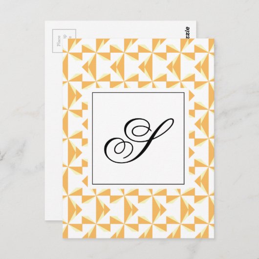 Aangepaste Initialen pompoen pinwielen Briefkaart (Voorkant / Achterkant)