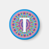 Aangepaste initialen psychedelische koelkast magne magneet (Voorkant)