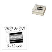 Aangepaste Initialen regenboogkaasstempel Rubberstempel (Gestempeld)