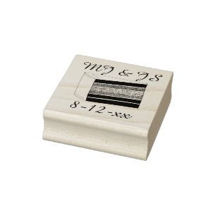 Aangepaste Initialen regenboogkaasstempel Rubberstempel