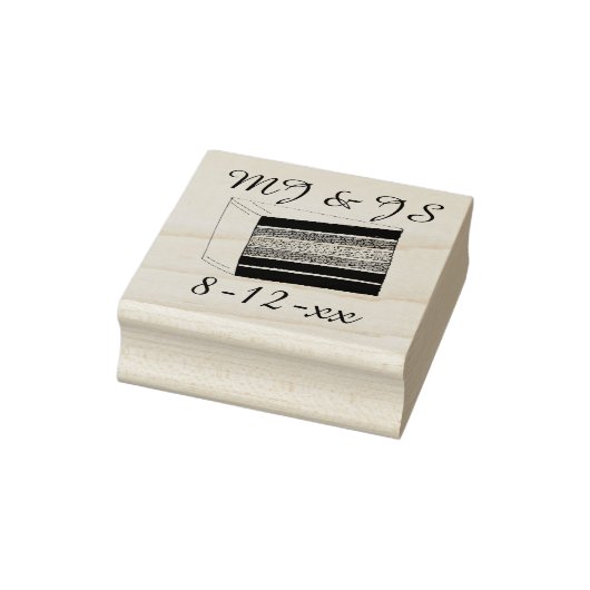 Aangepaste Initialen regenboogkaasstempel Rubberstempel (Stempel)
