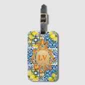 Aangepaste Initialen Siciliaanse Tegels Citrus Bar Bagagelabel (Voorkant (verticaal))