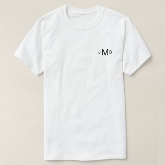Aangepaste Initialen T Shirt voor mannen (Design voorkant)