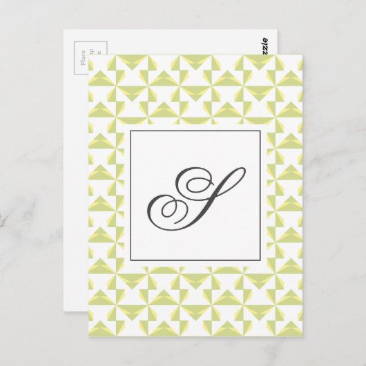 Aangepaste Initialen tandwielen Briefkaart (Voorkant / Achterkant)