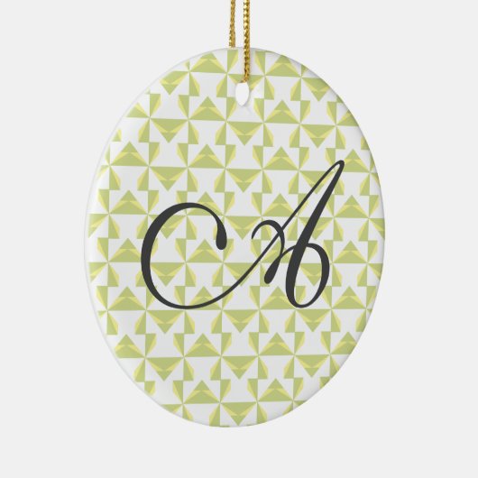 Aangepaste Initialen tandwielen Keramisch Ornament (Rechts)