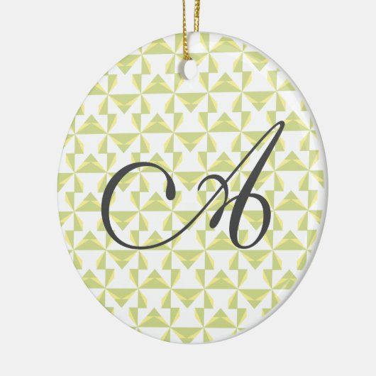 Aangepaste Initialen tandwielen Keramisch Ornament (Links)