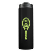 Aangepaste Initialen Tennis Racket Monogram Thermosbeker (Voorkant)