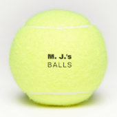 Aangepaste Initialen voor- en achternaam "Balls" Tennisballen (Voorkant)