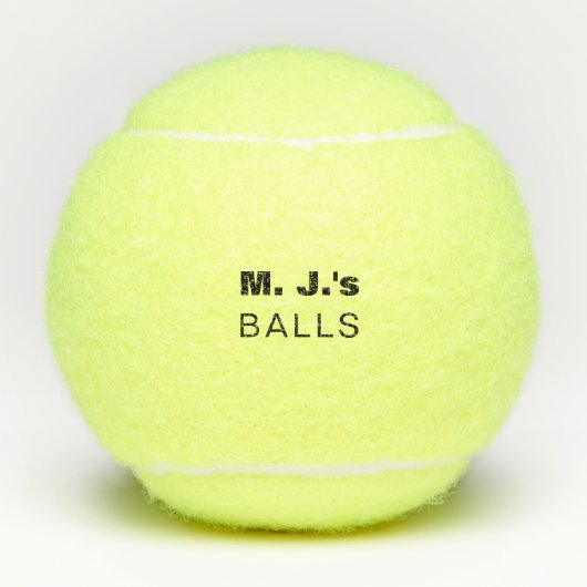 Aangepaste Initialen voor- en achternaam "Balls" Tennisballen (Voorkant)