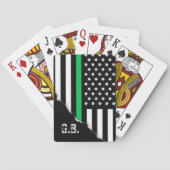 Aangepaste Initialen voor markering Groene lijn ui Pokerkaarten (Achterkant)