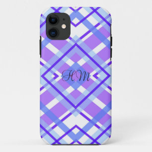 Aangepaste Initialen voor Paarse speldenmonogram Case-Mate iPhone Case