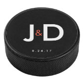 Aangepaste Initialen Wedding Favoriet Hockey Puck (3/4)