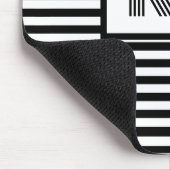 Aangepaste initialen Zwart-wit Gestreept Muismat (Hoek)