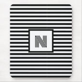 Aangepaste initialen Zwart-wit Gestreept Muismat (Voorkant)