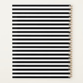 Aangepaste initialen Zwart-wit Gestreept Planner (Achterkant)