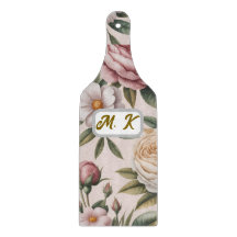 Aangepaste initiële chic vintage rozen cottagecore