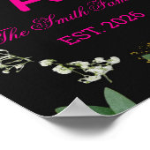 Aangepaste initiële elegante botanische monogrampr poster (Hoek)