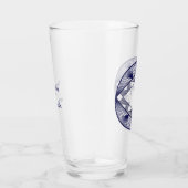 Aangepaste initiële elegante mannelijke marineblau glas (Rechts)