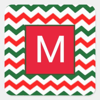 aangepaste initiële groene en rode sticker